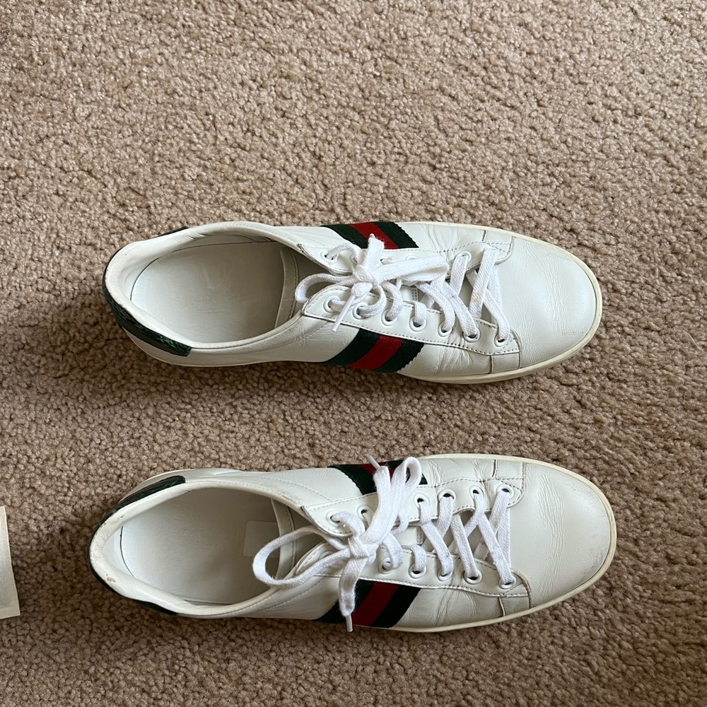 Gucci Ace Sneakers Size 39.5 | White Leather w/ Web Stripe - Picture 3 of 10